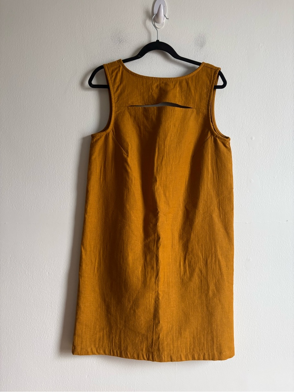 Melow Sz 10 Agave Mustard Yellow Cut Out Knee Length Cotton Dress - Picture 2 of 11